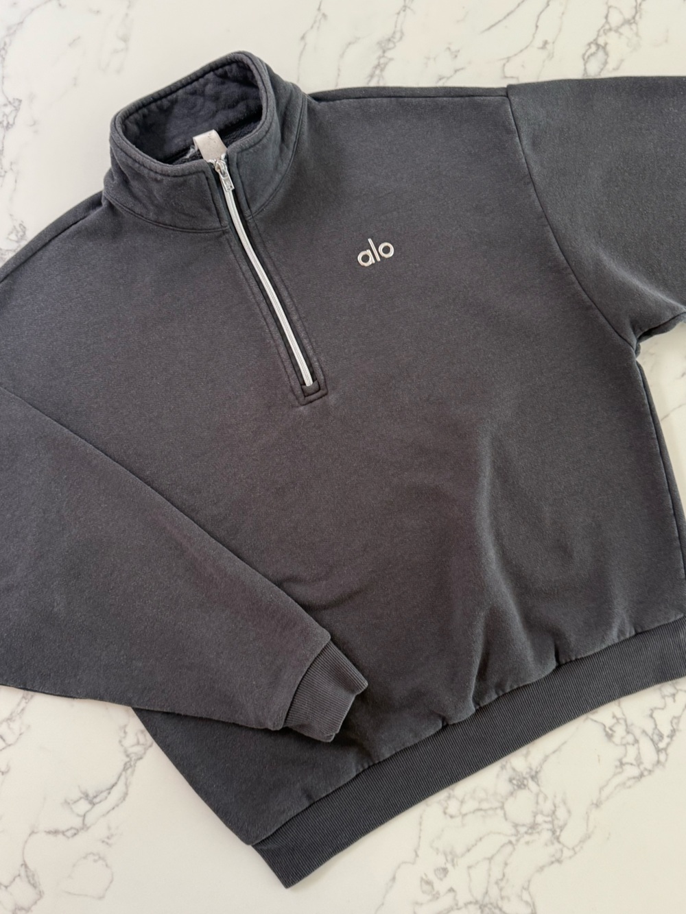 Alo Yoga Accolade 1/4 Zip Pullover - Black - Size Small